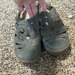 Bionica Womens Olive Green Size 9 Sandals Wira Strappy Brown Leather Waterproof